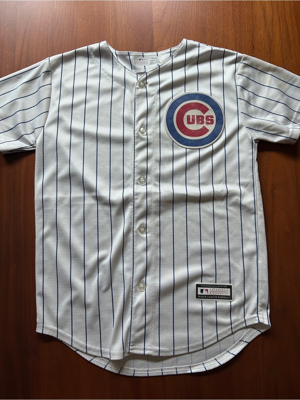 Chicago Cubs Youth M White Pinstripe Baseball Jersey Rizzo